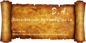 Davidovics Artemíszia névjegykártya